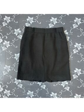 Marc Cain Sports Wool Skirt With Flutter Back Slit in Brown